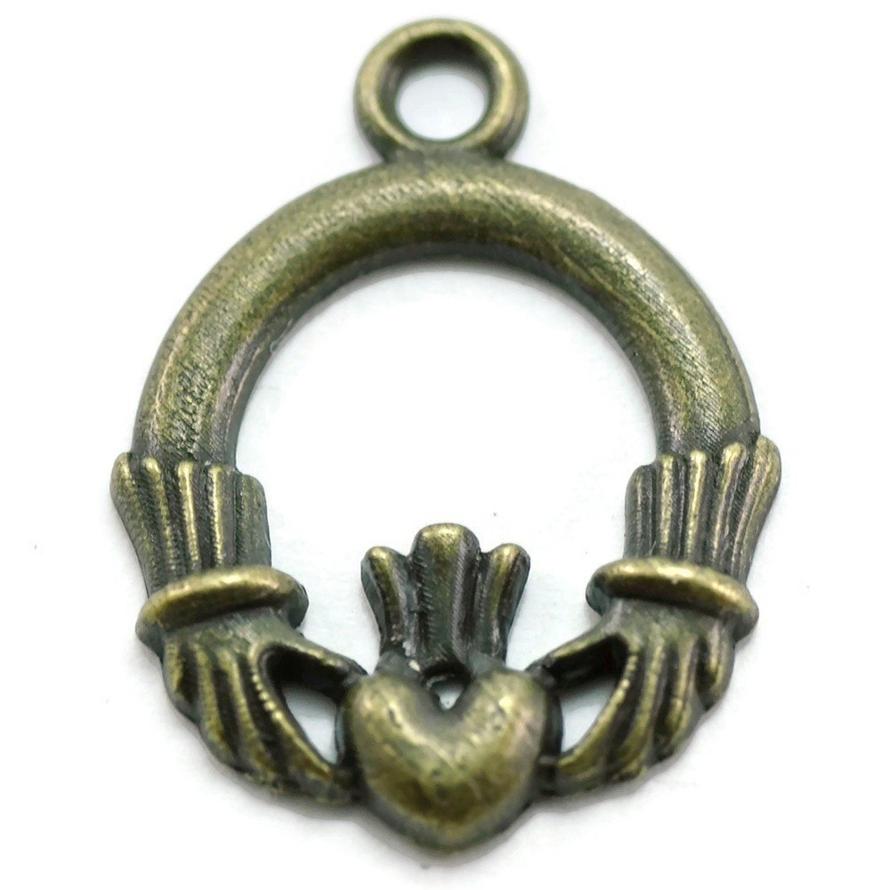 10pcs Claddagh Charms, Bronzetone‎ Metal, jewelry making supplies